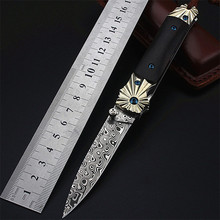 2021 New Free Shipping Swedish Powder Damascus Outdoor Folding Knife Camping Survival Self-defense High Hardness Fruit Knives 2024 - buy cheap