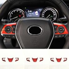 For Toyota Corolla 2019 ABS Matte and Carbon fibre/red Car Steering wheel Button frame Cover trim car styling Accessories 3pcs 2024 - buy cheap