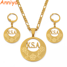 Anniyo-Conjunto de joyería KSA Kosrae Micronesia, collar, pendientes, Color dorado, regalo, #036721 2024 - compra barato