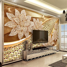 Beibehang Personalizado papel de parede 3d mural de fotos de diamante jóias sala de estar quarto papel de parede do fundo da parede 3d papel de parede mural 2024 - compre barato