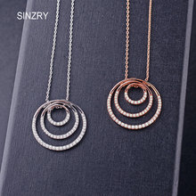 Sinzry pingente circular redondo com zircônio cúbico, joias de qualidade fashion para mulheres, presente de joias da moda 2024 - compre barato
