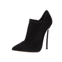 Sexy Women Black Suede Leather Ankle Boot Pointed Toe Blade Heels Bootie Spring Autumn Thin Heels Ankle Boots 12CM Dress Shoes 2024 - buy cheap