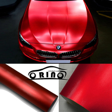 Rollo de pegatinas de Metal cepillado para coche, rollo de vinilo rojo de 1,52x20m de longitud, sin burbujas de aire 2024 - compra barato