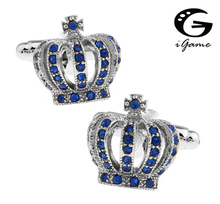 iGame Factory Price Supply Royal Cuff Links Copper Material Blue Royal Crown Design Free Shipping 2024 - buy cheap