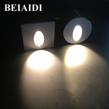 BEIAIDI 10pcs Waterproof LED Step Light 1W 3W Outdoor Recessed Wall Stair Lamp Footlights Villa Pathway Fence Aisle corner light 2024 - buy cheap