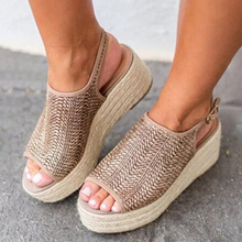 Summer Sandals Fashion Women Shoes Flock Platform Sandals Chunky Sandals Peep Toe Casual Women Sandals Ladies Sandalia Feminina 2024 - buy cheap