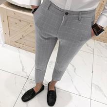 New high-end men's suit pants men's wool blend fit suit pants men's business office formal suit pants 2024 - buy cheap
