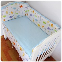 Promotion! 6PCS Crib Baby Bedding Set animal Baby Nursery Cot Bedding Crib Bumper (bumper+sheet+pillow cover) 2024 - buy cheap