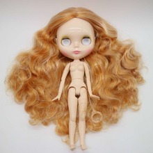 Sin ojos, virutas, unión, muñeca blyth Nude, para cabello mezclado DIY con maquillaje 2024 - compra barato