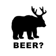 15*12.5CM Bear+Deer=Beer? Hunting Car Stickers Motorcycle Decals Car Styling Black/Silver C1-0048 2024 - buy cheap