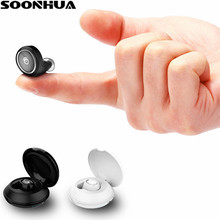 SOONHUA Mini Bluetooth Earphone Car Driving Handsfree Earbud Wireless Sport Running HiFi Headset With Portable Charging Box 2024 - buy cheap