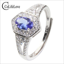 CoLife joyería tanzanita a la moda anillo de compromiso 0.5ct tanzanita Natural anillo de plata para mujer 925 Plata joyería tanzanita 2024 - compra barato
