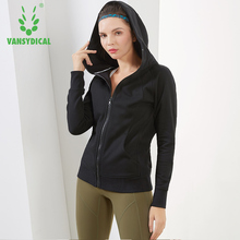 Vansydical Winter Sports Running Jacket Women's Zipper Hooded Warm Windproof Sportswear Tops Outdoor Workout Outwear 2024 - buy cheap