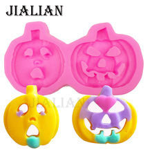 3D calabaza de Halloween chocolate herramientas de decoración para tartas de fiesta fondant de silicona arcilla del molde de caramelo de azúcar molde T0280 2024 - compra barato