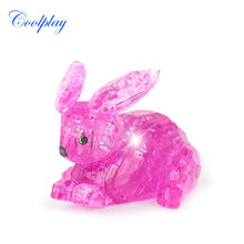 Coolplay 56pcs DIY 3D Funny Rabbit Puzzles Crystal Puzzles Assembly Rabbit 3D Toys Puzzle Plastic Toys Gifts For Kids 2024 - buy cheap