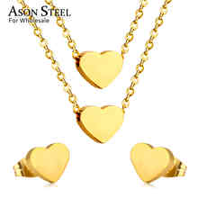 ASONSTEEL Stainless Steel Double Heart Pendants Women Choker Necklaces Gold/Silver Color Multialyer Chains Necklace Party Gift 2024 - buy cheap