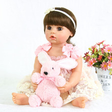 NPK-muñecas Reborn de silicona de 23 pulgadas para niños, muñecos de vinilo completo de 56 cm, de princesa, regalos de cumpleaños 2024 - compra barato
