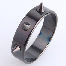 Мужские и женские свадебные кольца из нержавеющей стали, 6 мм, золотые, черные, с заклепками, 316L 2024 - купить недорого