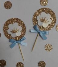 Glitter prince boy crown children birthday cupcake toppers Food Picks  Wedding baby shower kidsParty cake decorations 2024 - buy cheap