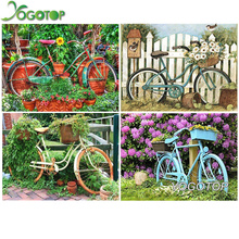 DIY 5D Diamond Painting Floewrs Bicycle Full Square/Round Embroidery Mosaic Scenic Picture Of Rhinestones Resin Drill YY1220 2024 - buy cheap
