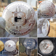 1 x Silver Plated Bitcoin Coin Collectible BTC Coin Art Collection Gift Physical Coin,free shipping 2024 - buy cheap