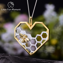 Lotus Fun Moment Real 925 Sterling Silver Fashion Jewelry Honeycomb Home Guard Love Heart Shape Pendant without Chain for Women 2024 - buy cheap
