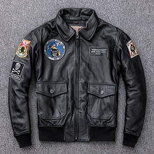 Men Genuine Leather A2 Pilot Jackets Top Quality Short Air Force Cowhide Bomber Jacket Vintage Classic Lapel Multiple Signs Coat 2024 - buy cheap