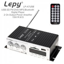Carro mini amplificador de áudio estéreo hi-fi 12v auto áudio fm mp3 player suporte usb/sd/dvd/cd com controle remoto 2024 - compre barato