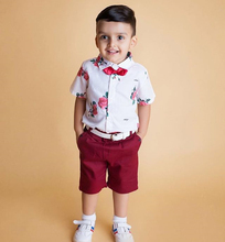 2PCS Fashion Cool  Boy Set 1Y-7Y  Baby Boy Kids Wedding Formal Suit Bowtie Gentleman Tops+Shorts Outfit Clothes 2024 - buy cheap