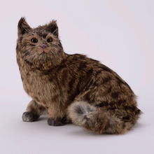 Gato de simulación grande y creativo, Figura de plástico y piel sentado, modelo de gato, regalo, 35x28x26cm, a79 2024 - compra barato