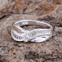 Wholesale Silver Plated  ring, Silver Plated fashion jewelry, interlaced shiny inlaid  /cfnakwua dwvamoca LQ-R162 2024 - buy cheap