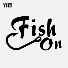 YJZT 15.9CM*9.9CM Vinyl Car Sticker Decal Fish On Fishing Hook Black/Silver C24-0654 2024 - buy cheap