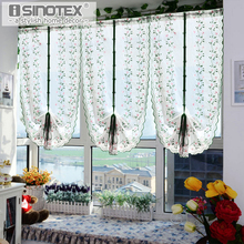 Cortina de janela romana, cortina transparente de tule bordado para cozinha e sala de estar, 1 peça 2024 - compre barato