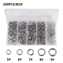 200pcs Stainless Steel Fishing Split Rings Heavy Duty Solid Ring Loop Connectors for Blank Crank Bait Fishing Tackle Kits Set 2024 - buy cheap