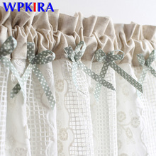 1 PCS Rod Pocket Korean Lacework Half-Curtain For Kitchen Cabinet Door Living Room Bow-knot Decor Short Curtain Tulle QT047H 2024 - buy cheap