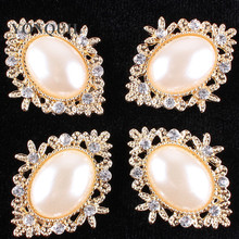 Vintage Large Peal 25*34 MM Oval Wedding Brooch Pins with Crystal Rhinestones Hats Coat Scraft Accessories 10Pcs/Lot SYBB94 2024 - buy cheap