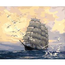 DIY PBN Sailing Boat Arcylic Painting By Numbers On Canvas Framed Wall Pictures Art For Living Room Home Decoration 2024 - buy cheap