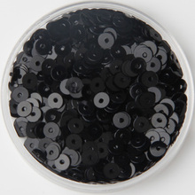 Nuevo Arrival-50g 5mm plano lentejuelas redondas sueltas lentejuelas para coser artesanía de boda buena calidad 13 # negro confeti 2024 - compra barato