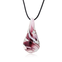 2019 Handmade Lampwork Glass Murano Waterdrop Pendant Necklace Elastic Cord Crystal Necklace Trendy Fashion Party Jewelry Women 2024 - buy cheap