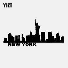 YJZT 15,4 см * 6,9 см Нью-Йорк Виниловая пленка для оклеивания автомобилей, Стикеры наклейка Майкл Джексон Силуэт Skyline черный/серебристый C3-1832 2024 - купить недорого