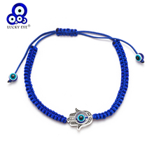 Lucky Eye Hamsa Hand Charms Bracelet Evil Eye Blue Red Thread Braid Rope Chain Bracelet For Women Men Jewelry EY1541 2024 - buy cheap