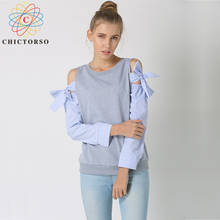 Chictorso Lovely Bow Tie Long Sleeve T Shirt Women T-shirts Round Neck Fashion Summer Top Plus Size Pullovers Korean Style Shirt 2024 - buy cheap