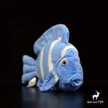 Plush Animal Toy Baby Gift Soft Tropical Fish Atlantic Cute Blue Hanging Doll Real Life  Blue Fishtail Dolls 2024 - buy cheap