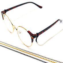 Óculos de sol para leitura, corrente do pescoço, suporte de metal, cores douradas e pretas prateadas 2024 - compre barato