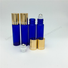 Botella de vidrio azul enrollable para perfume, bote de 500 oz, 1/3x10ml, 10CC, azul cobalto 2024 - compra barato