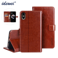 IDEWEI para Apple iPhone XS Max Funda de cuero de lujo funda de teléfono para iPhone XS Max funda protectora tipo billetera caso 6,5" 2024 - compra barato