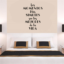Spanish Quotes Mural Wall Stickers Bedroom Los Momentos Mas Simples Vinyl Wall Decals for Home Decor Living Room Wallpaper D052 2024 - buy cheap