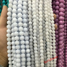 Free Shipping Wholesale 6mm 8mm 10mm 12mm Natural Stone White Jadee  round Beads For Bracelet Necklace Jewelry Making 2024 - buy cheap