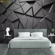 Beibehang-papel tapiz 3d personalizado, mural geométrico abstracto, gris, triángulo, Fondo de papeles tapiz del hogar, papel de pared infantil 2024 - compra barato