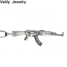 EdgLifU-collar de pistola para hombre, juego popular JS, Arma de Cross Fire, AK47, collar de arma para acero inoxidable, joyería de collares Punk 2024 - compra barato